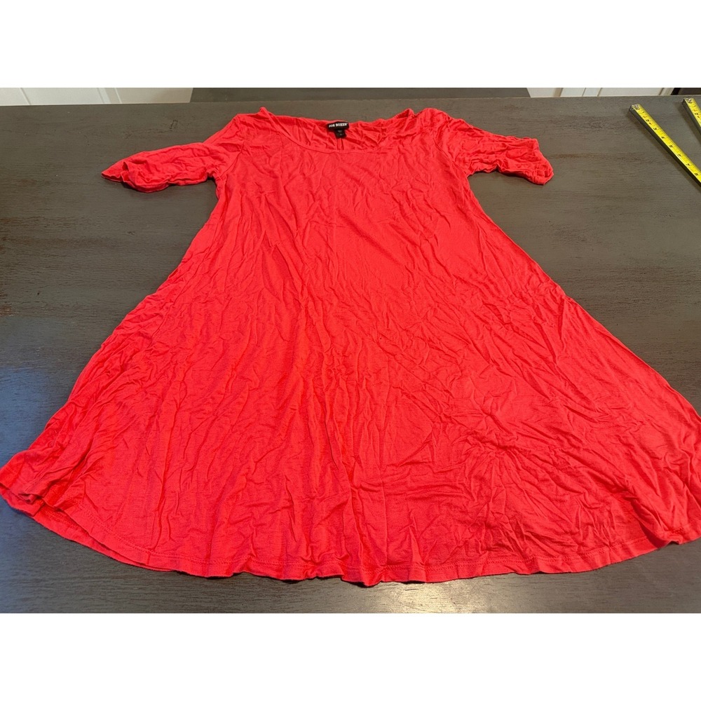 Joe Boxer Womens XL Red Short Sleeve Scoop Neck A-Line T-Shirt Dress Casual